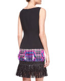 Couture Tweed Fringe Dress, Multi Colors