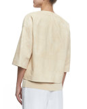 Sabina Embossed Leather Jacket 