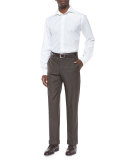 Parker Platinum Flat-Front Super 150's Trousers, Brown