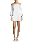 Arabelle Off-the-Shoulder Bell-Sleeve Shift Dress