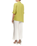 Cabo Crinkled Mid-Length Shirt, Kiwi