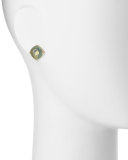 small square stud earrings, blue