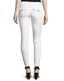 Casey Low-Rise Super-Skinny Jeans, Optic White