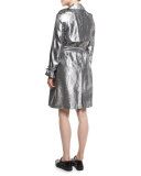 Sleeveless Poplin Shirtdress, Phantom Blue