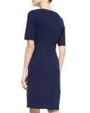 Claire Boat-Neck Dress, Navy