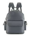 PHD Men's Calf Leather Backpack, Dark Gray