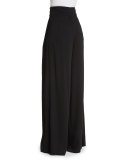 Crepe Flare-Leg Pants