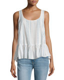 The Ballet Flounce-Hem Tank, Daisy Stripe