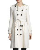 Double-Breasted Trench Coat W/Tuck Pleats, Parchment