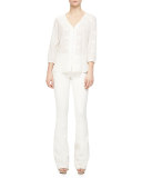 Full-Length Flared Denim Pants