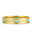 19K Gold Turquoise Cabochon Bangle