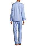 Haberdashery Long-Sleeve Pajama Set, Blue/White
