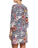 Sophie Geometric-Print Silk Dress