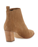 Skyscraper Suede 65mm Bootie, Tan