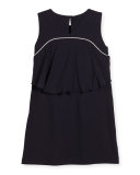 Sleeveless Stretch Jersey Popover Dress, Blue, Size 4-8