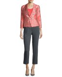 Scoop-Neck Half-Sleeve Tee, Coral