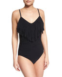 Blaire Fringe-Front One-Piece Swimsuit