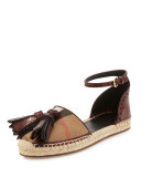 Abbingdon Tassel Espadrille Flat, Bordeaux