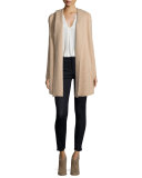 Calla Long-Sleeve Tassel-Tie Top, Porcelain 