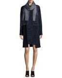 Sleeveless Crosshatch Shift Dress, Midnight