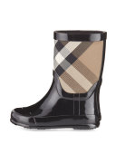 Rainmoor Check Rubber Rainboot, Black, Youth
