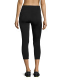 Paneled High-Rise Cropped Leggings, Black