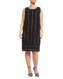 Diedra Ajour Lace Dress W/ Attachable Sleeves, Plus Size 