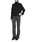 High-Waist Wide-Leg Pants, Dark Gray