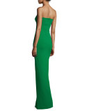 Aubrey Strapless Ponte Maxi Dress, Green