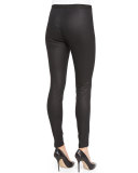 Coated Stretch Denim Leggings, Black, Plus Size  