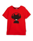 Choupette w/ Headphones Jersey Tee, Red, Size 4-5