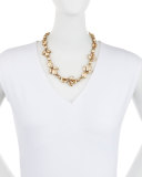 Bold Crystal Teardrop Necklace, Golden