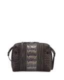 Intrecciato Small Embroidered Crossbody Bag, Brown/Black/Gray