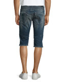 Geno Slim-Fit Cutoff Moto Shorts, Concrete Lake