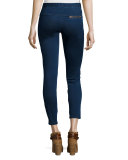 Zip-Pocket Denim Trousers, Medium Blue 