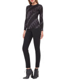 Melissa Crepe Skinny Pants, Black