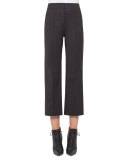 Cara Straight-Leg Cropped Pants, Black