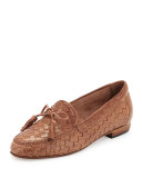 Nicole Woven Leather Loafer, Natural