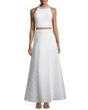Carina Jacquard Ball Skirt, White