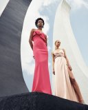 Sleeveless Satin Slip Gown, Pink