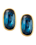 Murano 18k London Blue Topaz Stud Earrings, 20mm