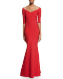 Kimmy Half-Sleeve Mermaid Gown