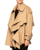 Gabardine Short Trench Coat 