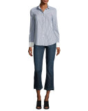 Gia Mid-Rise Crop Flare-Leg Jeans