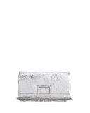 Ines Metallic Small Pochette Bag, Silver