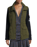 Skyline Two-Tone Army Jacket, Army Green