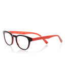 Take A Stand Square Two-Tone Readers, Black/Red