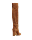Theresa Suede Over-the-Knee Boot, Brown
