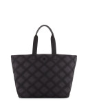 Flame-Quilt Nylon Tote Bag, Black