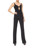 Sleeveless Cutout Scuba Crepe Jumpsuit